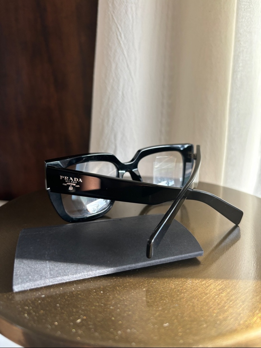 Prada Black High-Gloss Square Frame Sunglasses - Picture 2 of 8